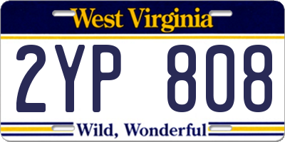 WV license plate 2YP808