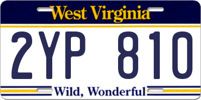 WV license plate 2YP810