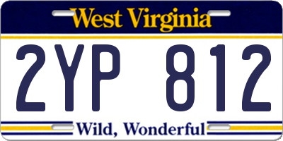 WV license plate 2YP812