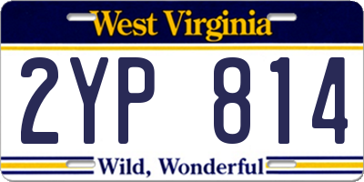 WV license plate 2YP814