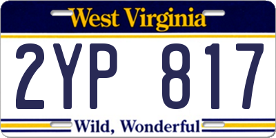 WV license plate 2YP817