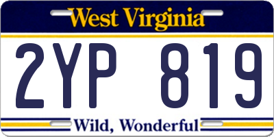WV license plate 2YP819