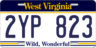 WV license plate 2YP823