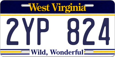WV license plate 2YP824