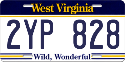 WV license plate 2YP828