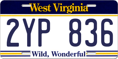 WV license plate 2YP836