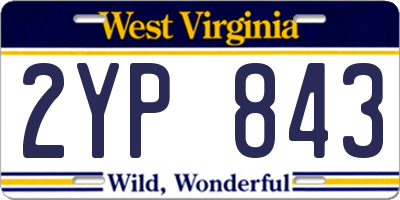 WV license plate 2YP843