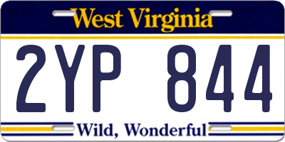 WV license plate 2YP844