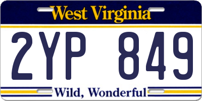 WV license plate 2YP849