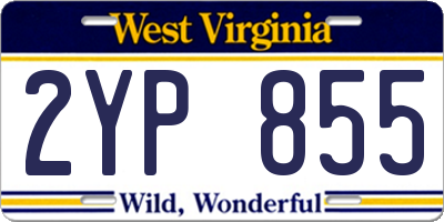 WV license plate 2YP855