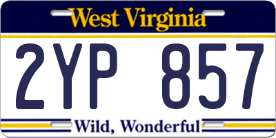 WV license plate 2YP857