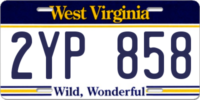 WV license plate 2YP858