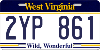 WV license plate 2YP861