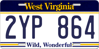 WV license plate 2YP864