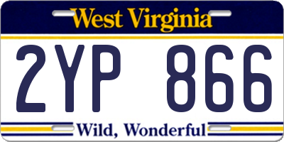 WV license plate 2YP866