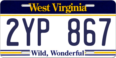 WV license plate 2YP867