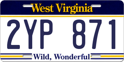 WV license plate 2YP871