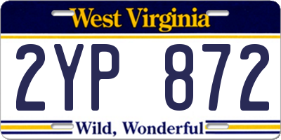 WV license plate 2YP872