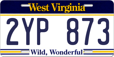 WV license plate 2YP873