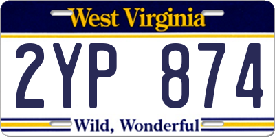 WV license plate 2YP874