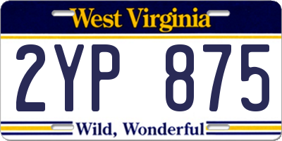 WV license plate 2YP875