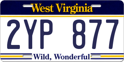 WV license plate 2YP877
