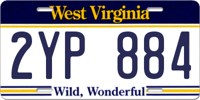 WV license plate 2YP884