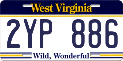 WV license plate 2YP886