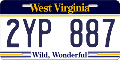WV license plate 2YP887