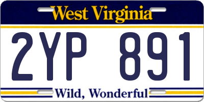 WV license plate 2YP891