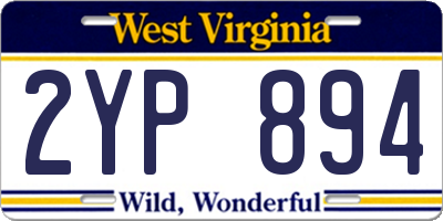 WV license plate 2YP894