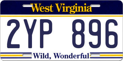 WV license plate 2YP896