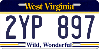 WV license plate 2YP897