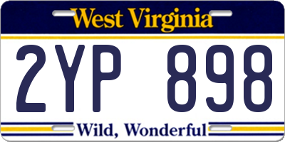 WV license plate 2YP898