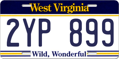 WV license plate 2YP899