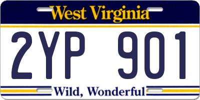 WV license plate 2YP901
