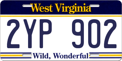 WV license plate 2YP902