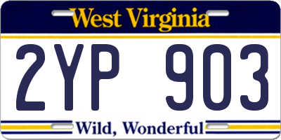 WV license plate 2YP903
