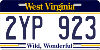 WV license plate 2YP923