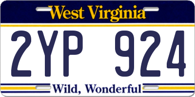 WV license plate 2YP924