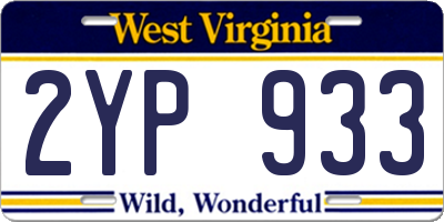 WV license plate 2YP933