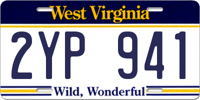 WV license plate 2YP941