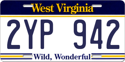 WV license plate 2YP942