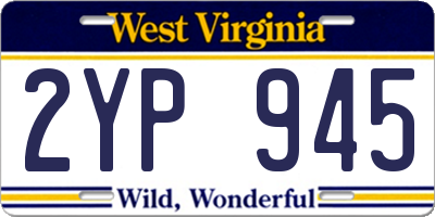 WV license plate 2YP945