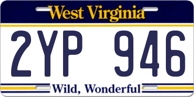 WV license plate 2YP946