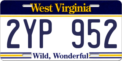 WV license plate 2YP952
