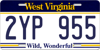 WV license plate 2YP955