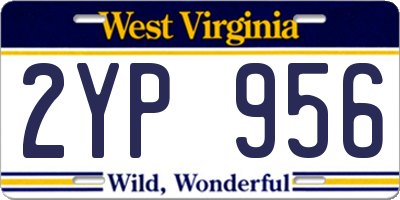 WV license plate 2YP956