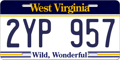 WV license plate 2YP957