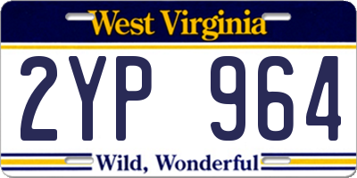 WV license plate 2YP964